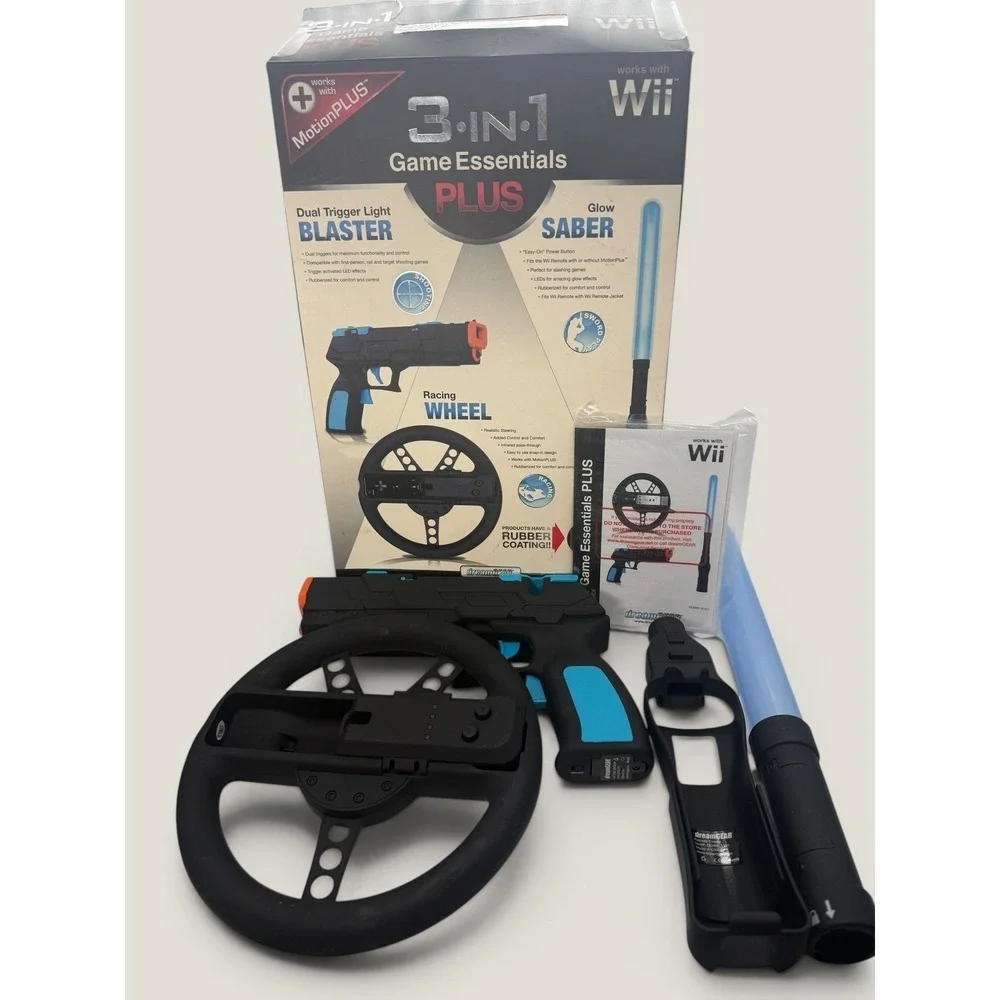 NEW**open box** Wii dreamGEAR 3-in-1 Game Essentials PLUS accessory kit